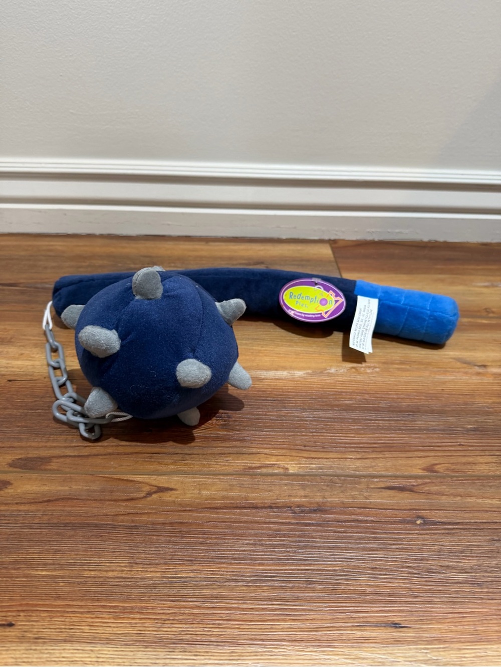 NWT plush medieval flail toy by Redemption Plus blue